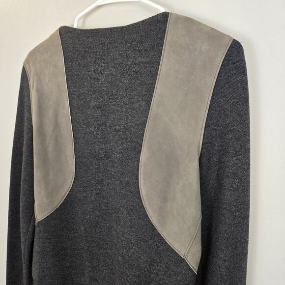 ELIE TAHARI $898 JOPLIN Genuine Lamb Leather MerinoWool Asymmetric Moto Jacket M - Picture 8 of 14